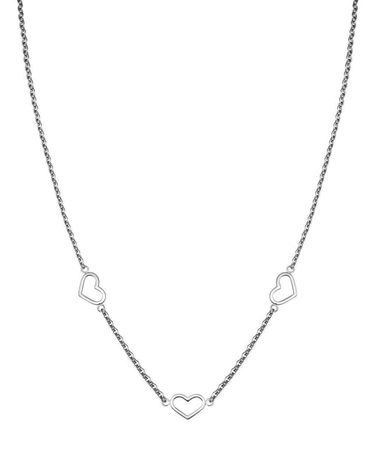 ROSEFIELD Necklace Triple Heart Necklace Silver JNTHS-J613