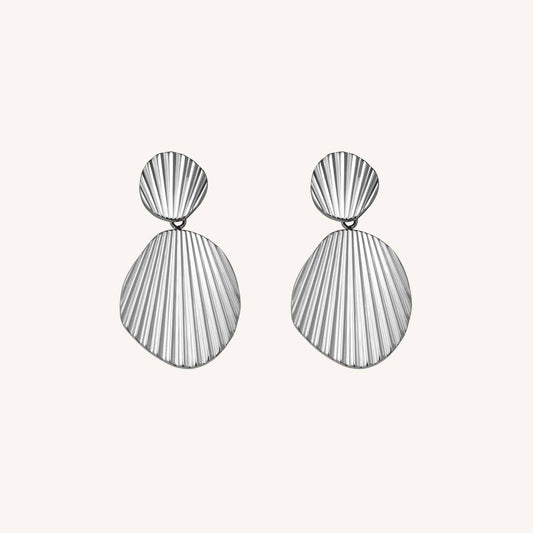 ROSEFIELD earrings double stud shell look silver JSSHES-J170