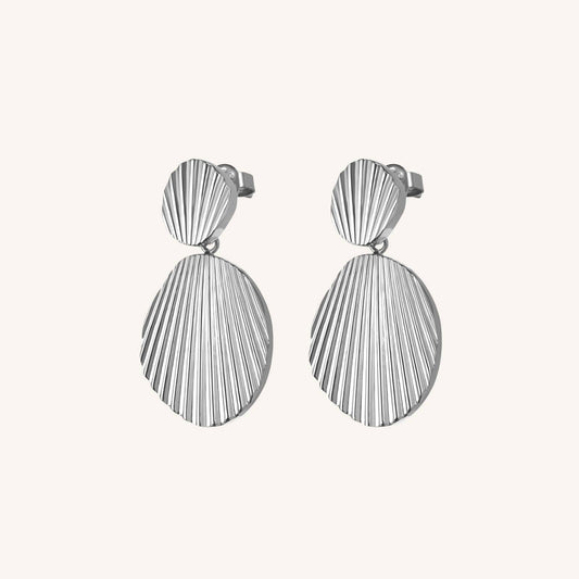 ROSEFIELD earrings double stud shell look silver JSSHES-J170