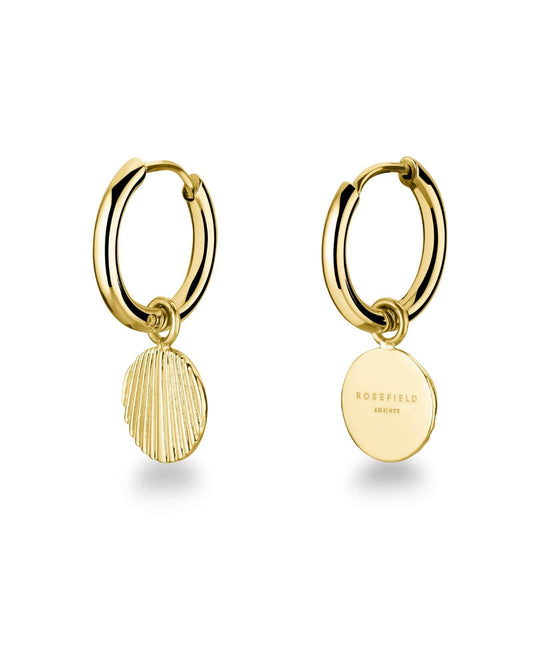 ROSEFIELD Earrings Hoop with Sunray charm Gold JTHSCG-J426