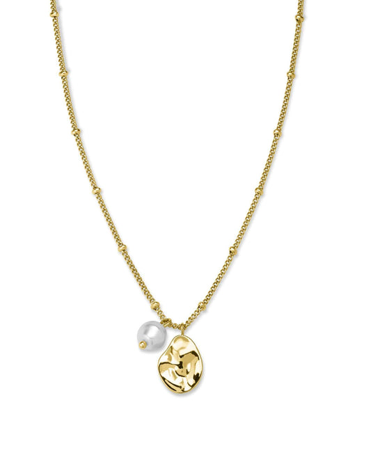 ROSEFIELD Kette TOC Necklace Pearl and waved Charm Gold JTNPG-J446