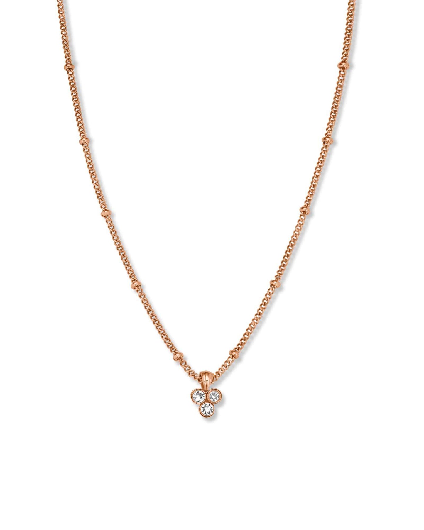 ROSEFIELD Kette TOC Necklace with Triple Swarovski crystals charm Rose Gold JTNTRG-J443