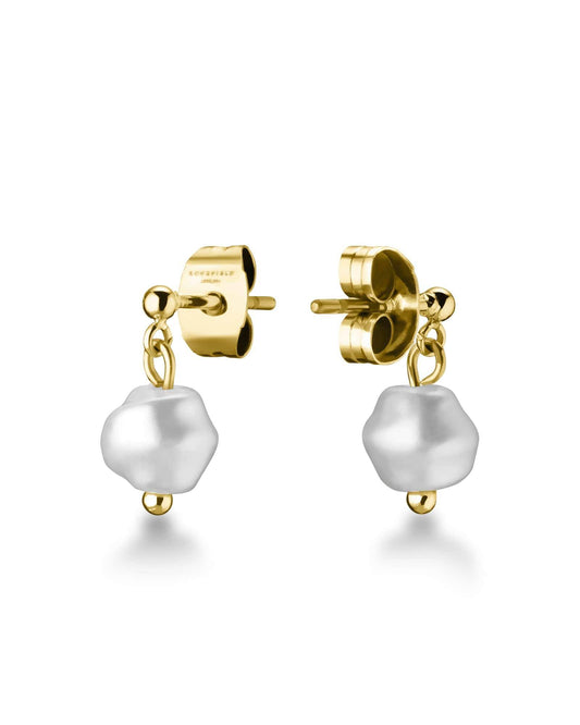 ROSEFIELD Earrings Stud with tiny pearl Gold JTSPG-J427