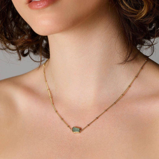 ROSEFIELD Necklace Organic Gemstone Jade Gold JNOGG-J658