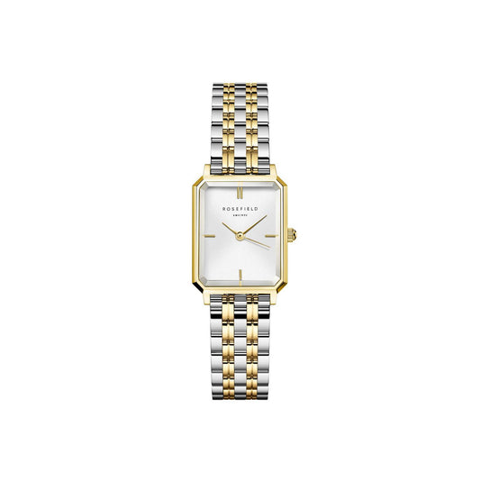 ROSEFIELD Women's Watch Octagon XS White Sunray Steel Duotone Silver Gold OWDSG-O62