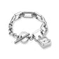 ROSEFIELD Women's Watch The Octagon Charm Chain White Silver SWSSS-O53